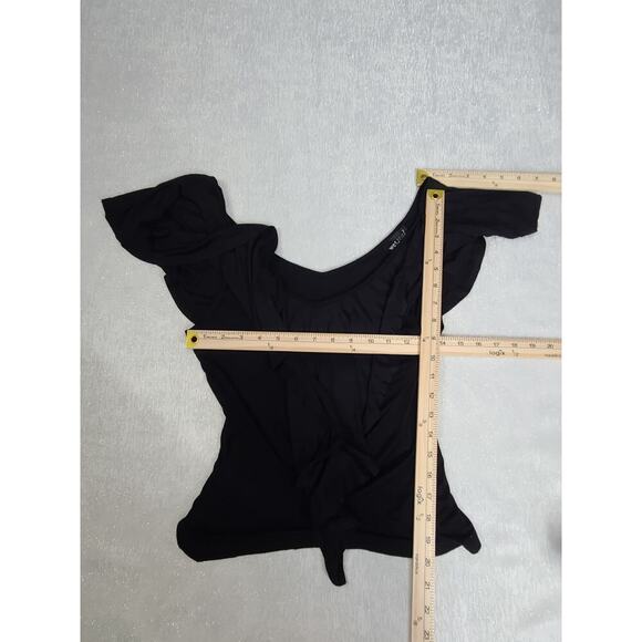 Wet Seal Y2K women's flowy witchy top black NWT Size XL fairy whimsigoth - Picture 4 of 6